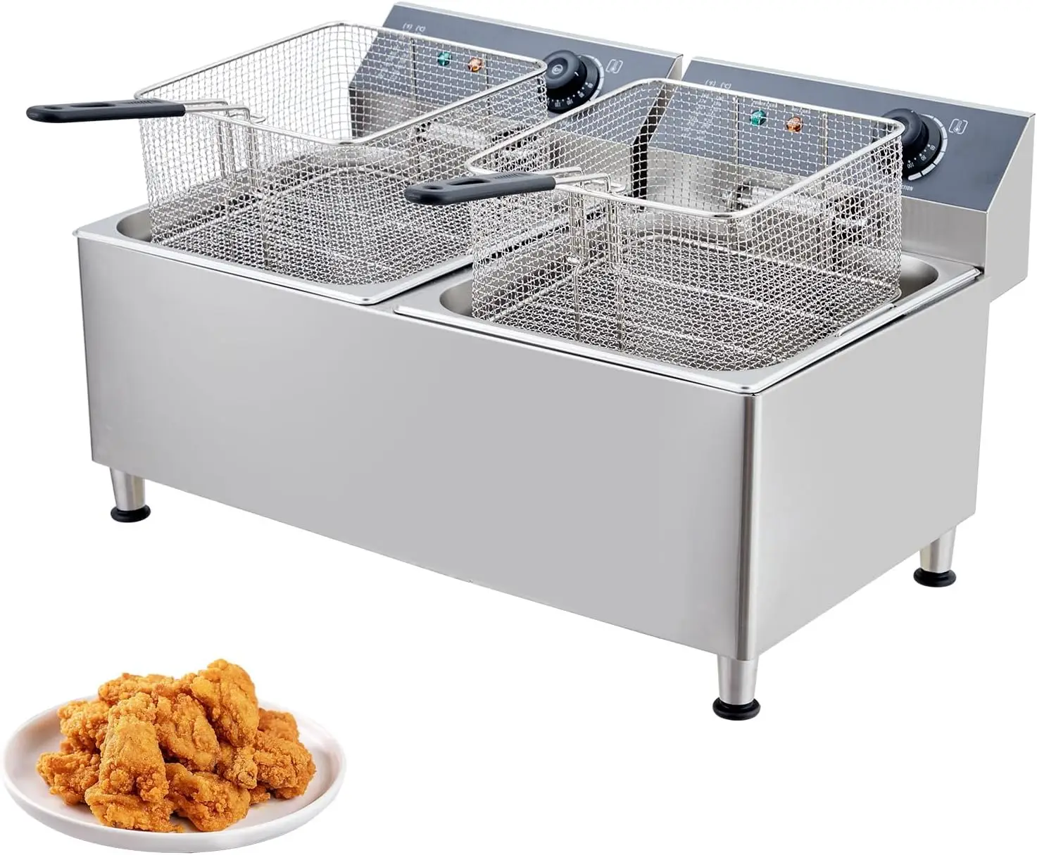 Deep Fryer Stainless - Freidora Eléctrica Comercial de 23.2 Cuartos