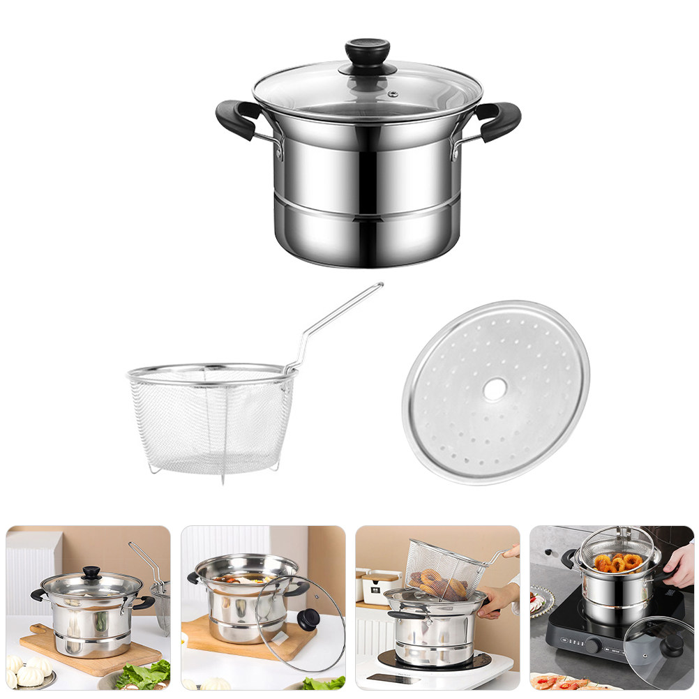 Deep Fryer Stainless - Juego de 1 Olla Multifuncional de