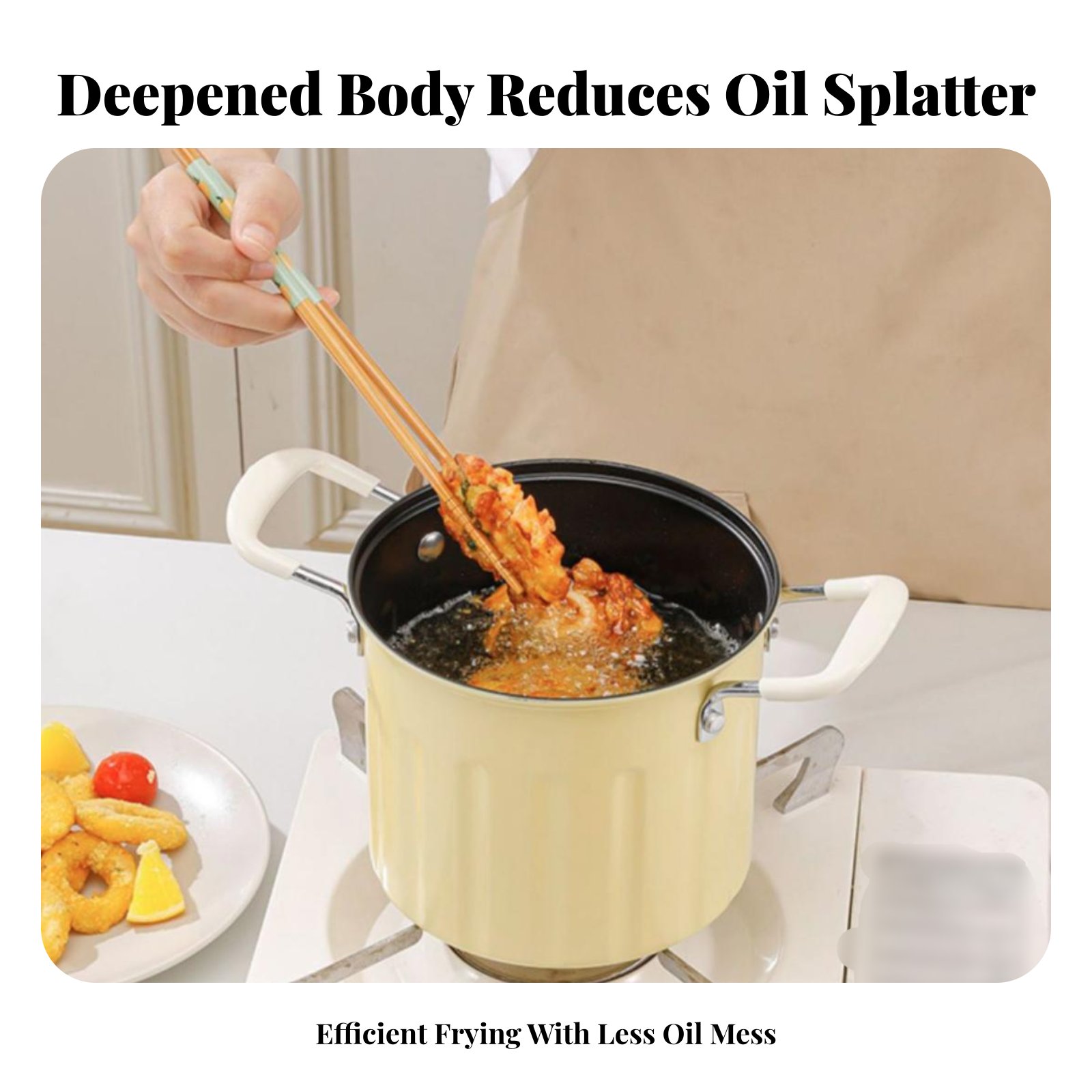 Deep Fryer Stainless - Mini Freidora, Olla para Freír Pequeña