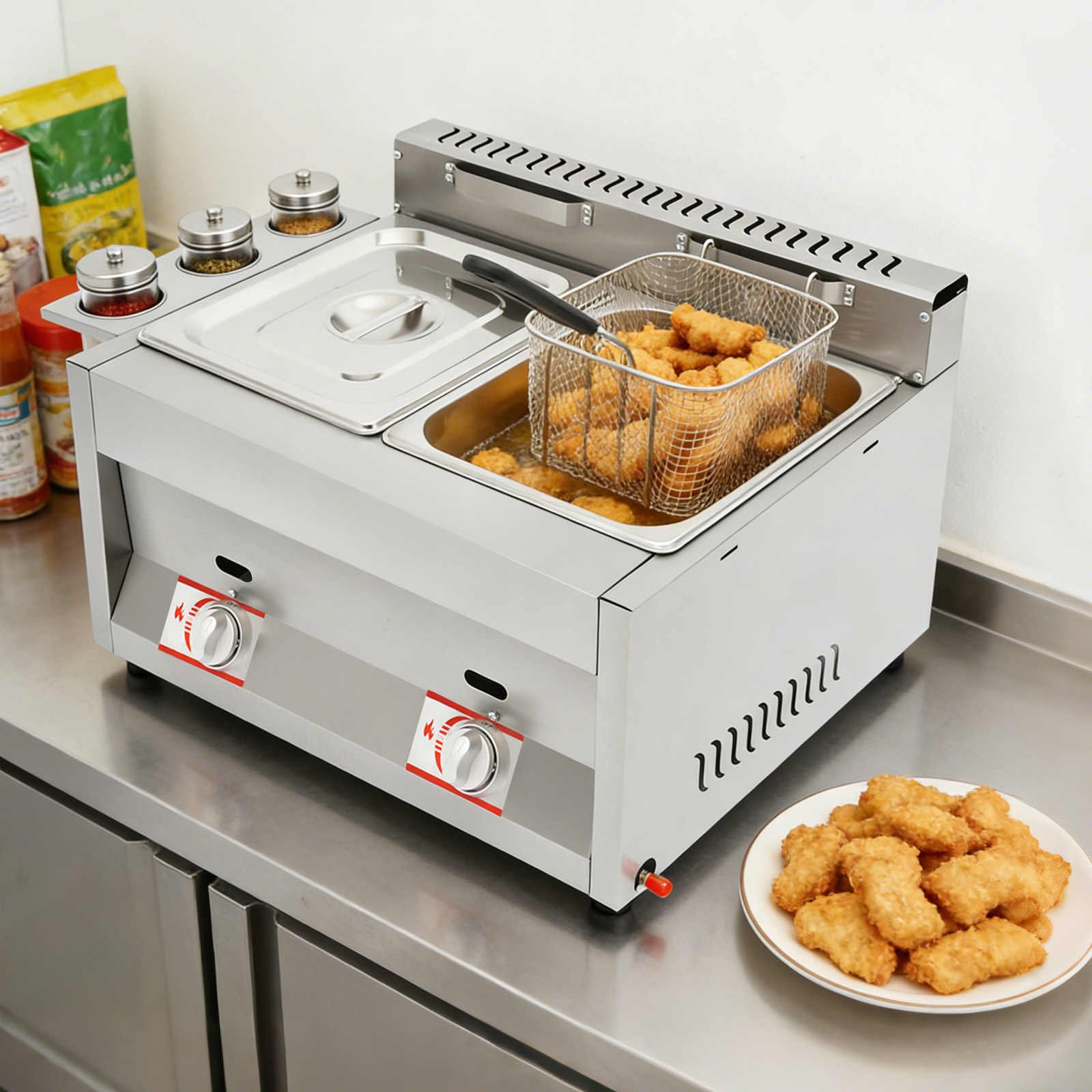 Freidora comercial de doble ta - Deep Fryer Stainless reseña y precio
