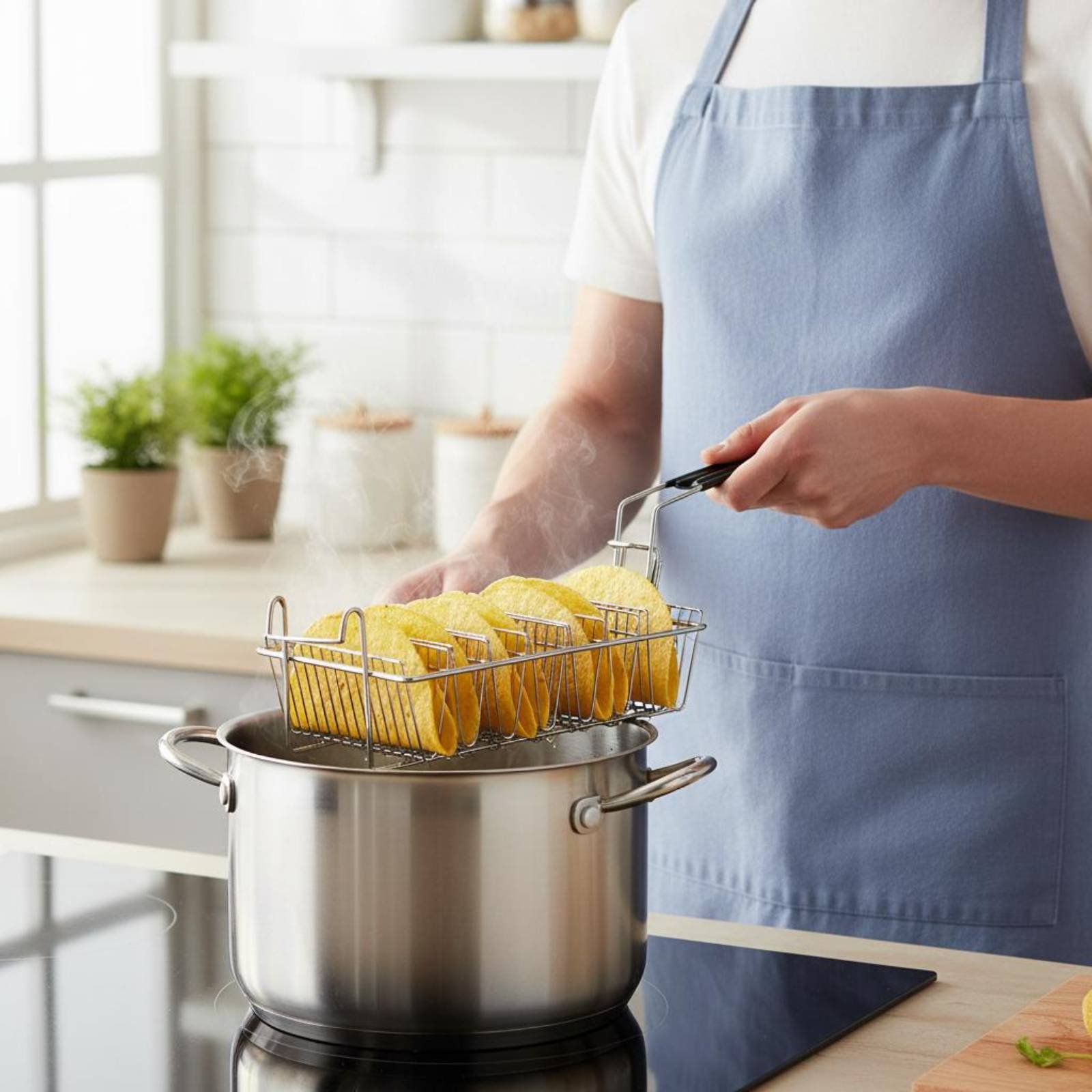 Cesta para freír tacos y torti - Deep Fryer Stainless reseña y precio