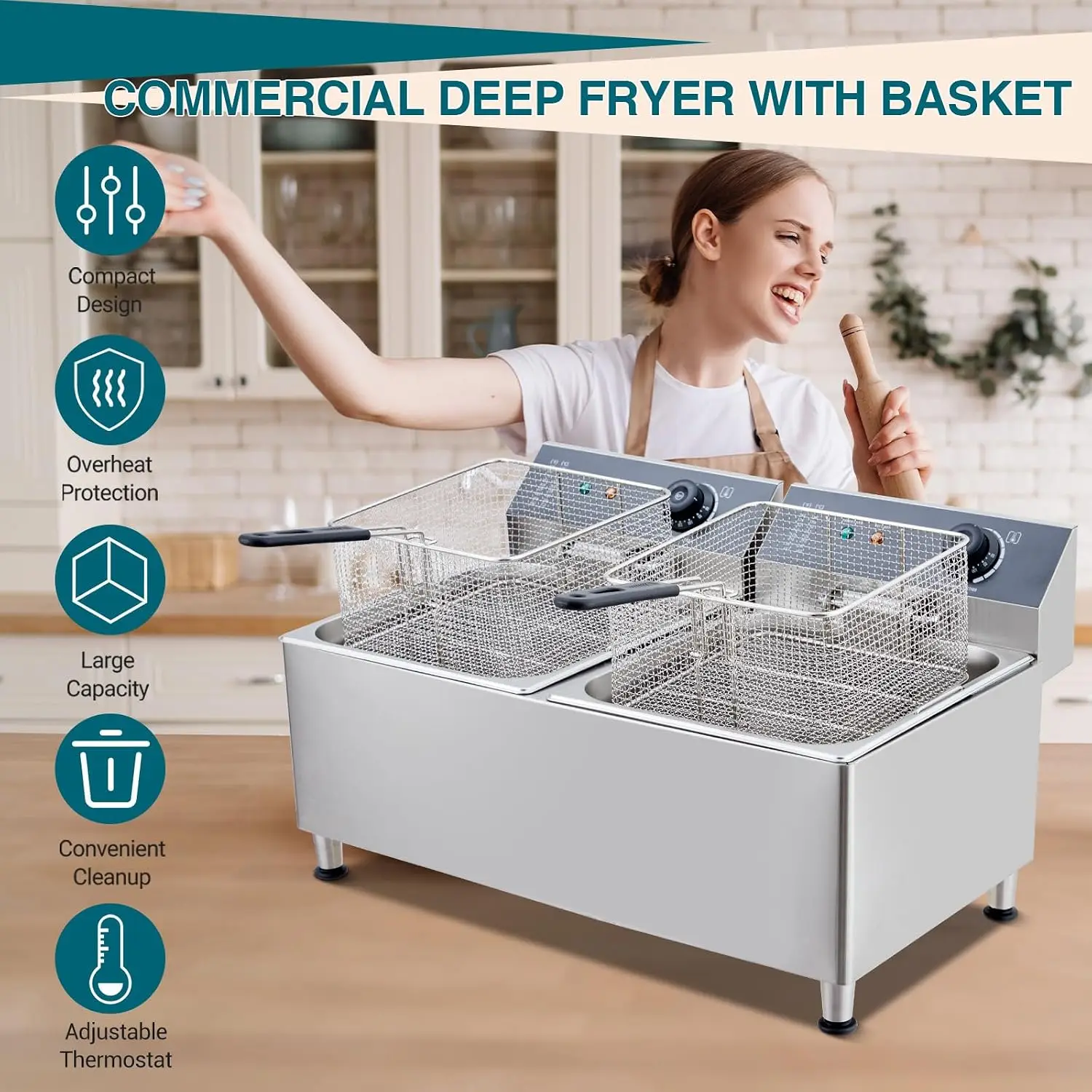 Freidora Eléctrica Comercial d - Deep Fryer Stainless reseña y precio