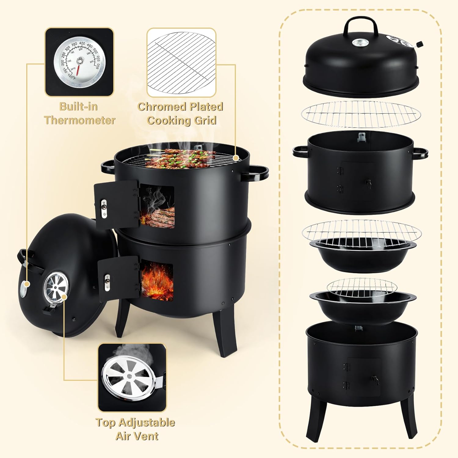 Parrilla Vertical para Ahumar  - Electric Smoker Bbq reseña y precio