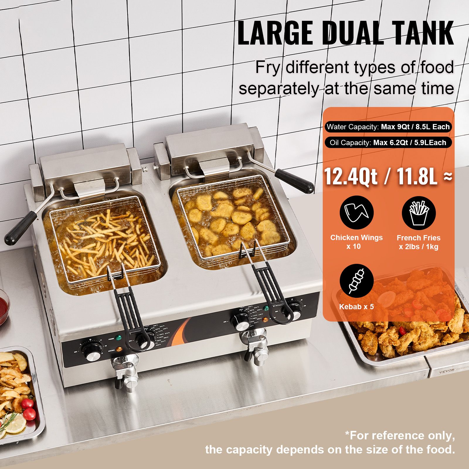 Freidora comercial de 3500W, f - Deep Fryer Stainless reseña y precio